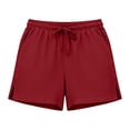 thumbnail image 5 of Admvng Linen Shorts for Women Drawstring Elastic Waist Side Split Summer Comfy Short with Pockets, 5 of 6