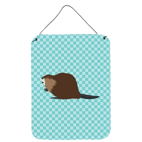 Eurasian Beaver Blue Check Wall or Door Hanging Prints