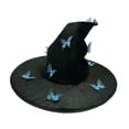 thumbnail image 2 of Sombrero de bruja de Halloween, accesorio decorativo clásico para disfraces de club y juegos de rol. Mariposa azul, 2 of 8