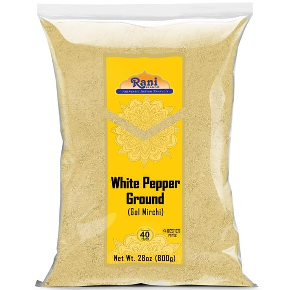 Rani White Pepper (Gol Mirch), Ground Spice 28oz (1.75lbs) 800g ~ All Natural | Vegan | Gluten Friendly | NON-GMO | Kosher | Indian Origin