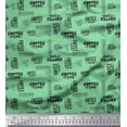 thumbnail image 1 of Soimoi Green Cotton Duck Fabric Coffee Time Text Print Fabric by Yard 56 Inch Wide, 1 of 5