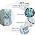 thumbnail image 4 of Shower Curtain Blue Eucalyptus Leaf Flower Shower Curtains for Bathroom Decor Stripes Jar Floral Shower Curtain Sets with Hooks Waterproof Fabric Bath Curtain Extra Long 72" X 84", 4 of 5