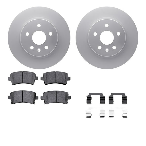Dynamic Friction Company Rear Geospec Brake Rotors with 5000 Euro Ceramic Brake Pads includes Hardware 4612-65013