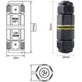 thumbnail image 3 of Caja de conexiones resistente a la intemperie Conectores de cable para exteriores - Paquete de 4 acopladores de casquillo para exteriores para conectores Chestele IP68 Ormromra YQ-2598, 3 of 5
