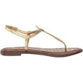 thumbnail image 6 of Sam Edelman Gigi Amber Gold Embossed Open Toe Ankle Strap Wide Flats Sandals (Amber Gold, 9.5), 6 of 6