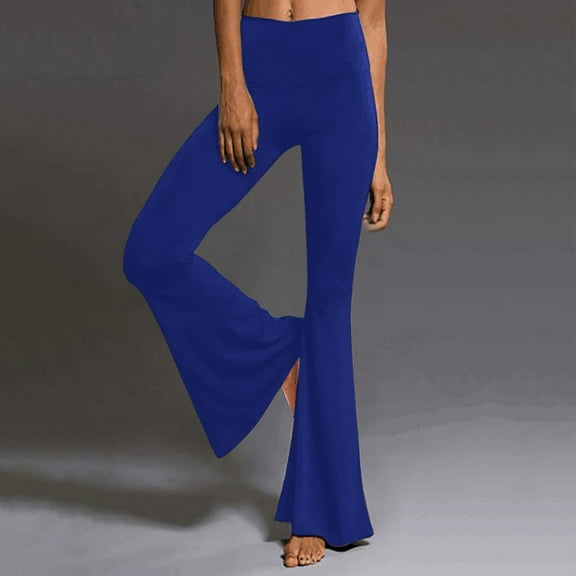 Womens Solid Sport Length Full Casual Pants Flare Leg High Waist Trousers Women's Pants Suit Casual Womens Pants Casual Petite Women's Pants Casual plus Size Dress Pants for Women Business Casual Long