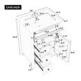 thumbnail image 3 of GDF Studio 24" Bathroom Vanity with Sink, Space Saving Cabinet with 3 Drawers and Adjustable Shelf, Gray, 3 of 8
