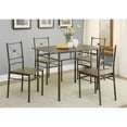 thumbnail image 2 of Coaster Anna 5-piece Rectangular Wood Top Dining Set Brown and Dark Bronze, 2 of 2