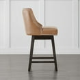 thumbnail image 4 of CHITA 26 inch Swivel Upholstered Counter Height Bar Stools with Full Back Set of 2,Faux Leather in Cognac Brown, 4 of 8