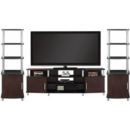 Carson XL Black and Cherry 3 Piece Entertainment Center Bundle for TVs up to (Best Entertainment Center Furniture)