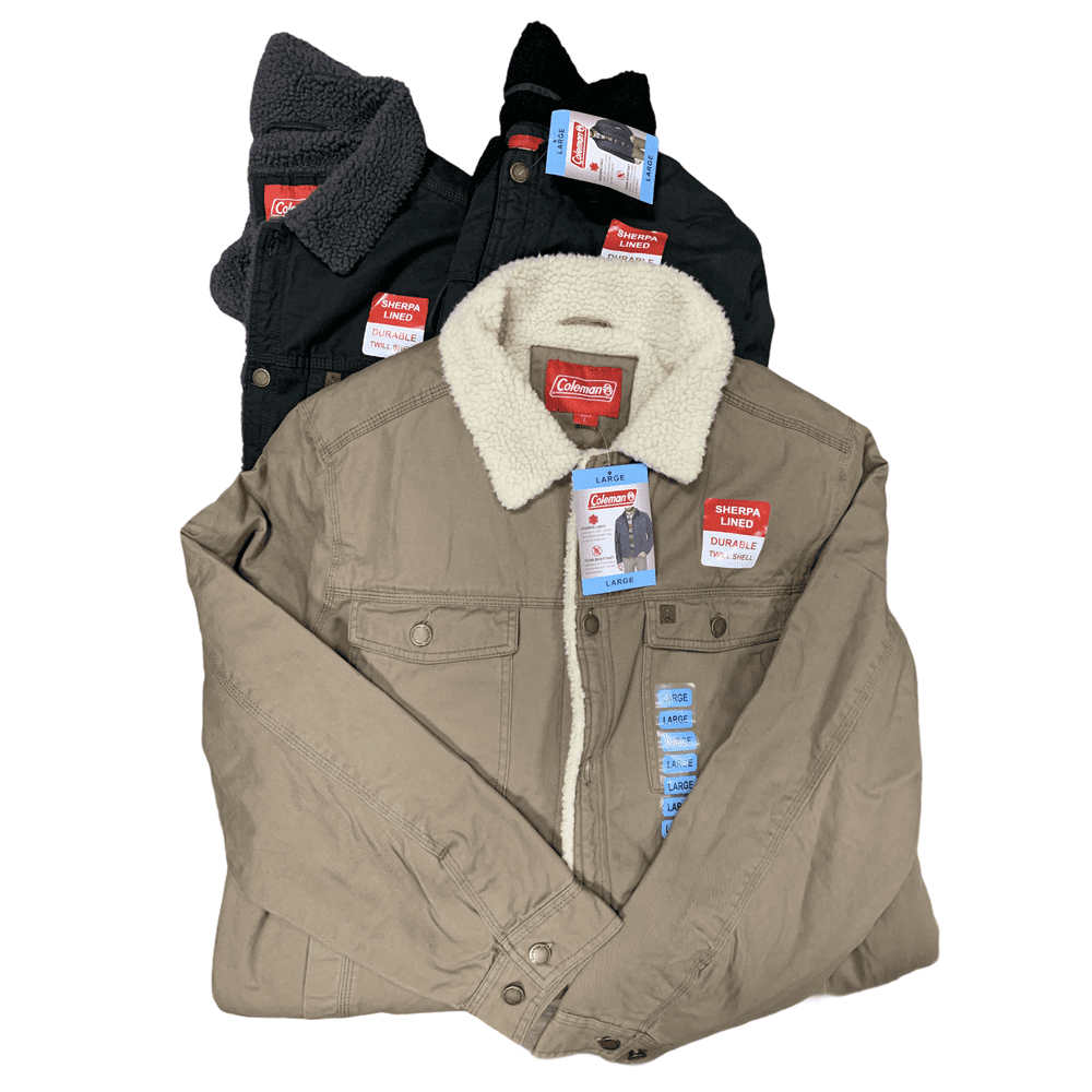 Coleman Sherpa Lined Durable Twill Shell Jacket, Tear Resistant