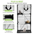 thumbnail image 2 of YRLLENSDAN 3-Tier 67 Inch Cat Cage Cat Crate Cat Kennel Cat Playpen with Free Hammock 3 Cat Bed 3 Front Doors 2 Ramp Ladders Perching Shelves (Black), 2 of 7