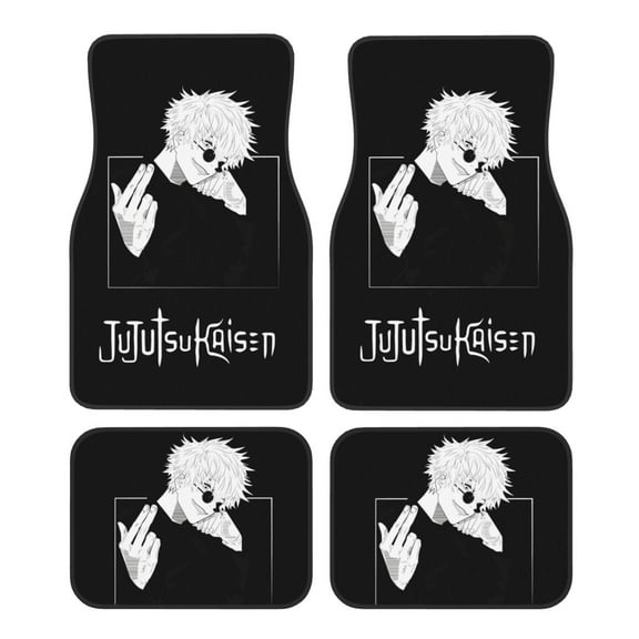 Jujutsu Kaisen Car Floor Mats Carpet 4 Piece Set Protection Auto Foot Carpet Universal Fit For Suv, Vans, Sedans, Trucks