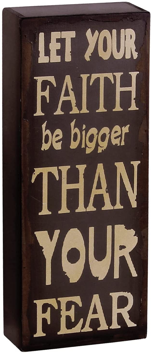 Wood Box Sign Faith Sign Wooden Box Signs with Sayings "LET YOUR FAITH