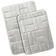 thumbnail image 1 of Clara Clark Bathroom Rugs, Velvet Memory Foam Bath Mat, Ultra Soft Non Slip and Absorbent - Tiled - Set of 2 - Silver, 1 of 6