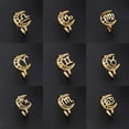 thumbnail image 2 of PAMTIER Women's Stainless Steel Creative Moon 12 Constellations Adjustable Wrap Open Ring Gold Pisces, 2 of 4