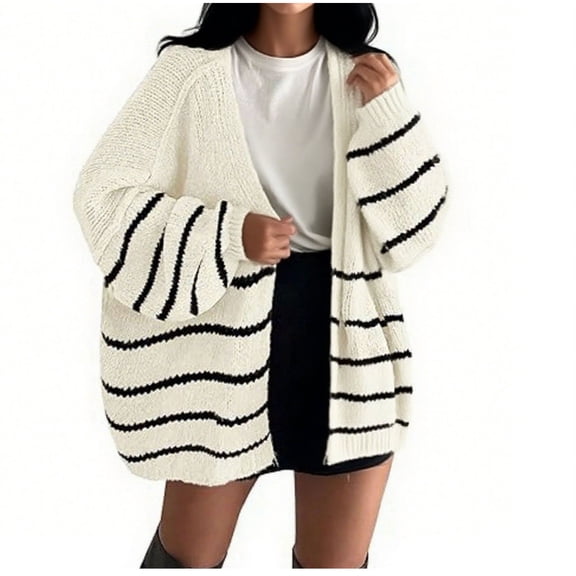 Lmnyox Women's Oversized Sweater Cardigan Fashion Loose Open Front Knit Cardigan Trendy Loose Sweaters Outerwear