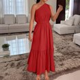 thumbnail image 1 of RKSTN Robe pour Femmes Robe pour Femmes Sans Manches à Col Asymétrique Robe de Couleur Unie Longue Robe Robe Maxi Robes d'Été Décontractées pour Femmes, 1 of 7