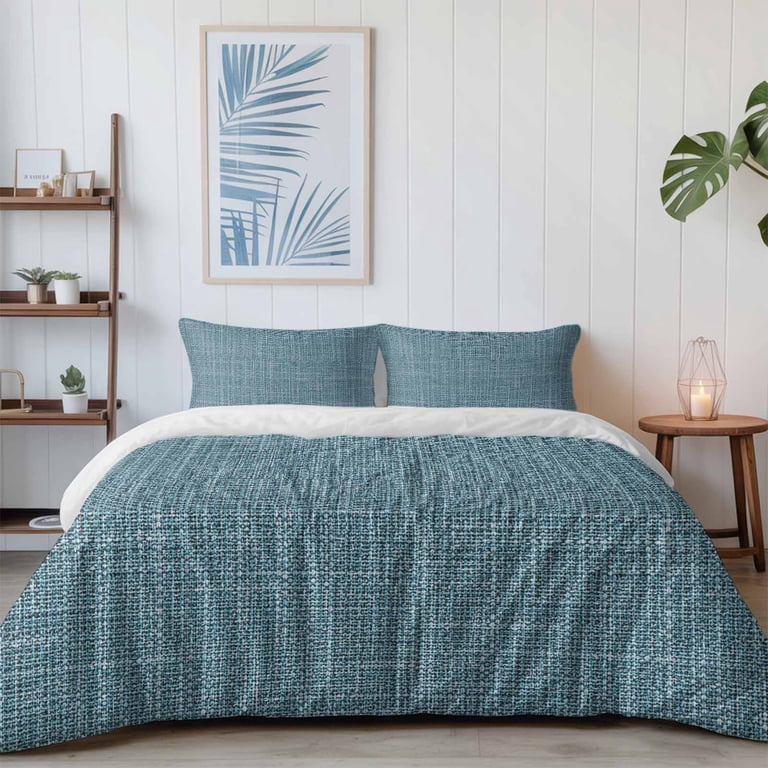 Slate Blue Solid Duvet Cover Set Twin Size, Minimalist Cloth Grey