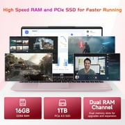 17.3Laptop-Computer 16GB RAM 1TB SSD Pink Student-Laptop 2025 Newest,Intel 6 Cores i3-1215U(Up to 4.40 GHz),Busines-Laptop with Backlit Keyboard Fingerprint