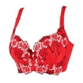 thumbnail image 4 of Sopiago Bras for Women - Bras for Women no Underwire, Bralettes for Women Plus Size, Wireless Push up Wireless Bra for Women Red,32, 4 of 4