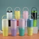 thumbnail image 1 of Vaso Clinaoy de acero inoxidable de 30 oz con asa, tapa con pajita, taza de viaje aislada, a prueba de fugas, para adultos y niños, 1 of 8