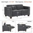 thumbnail image 5 of MCombo 62.2'' Wall Hugger Power Loveseat Recliner Sofa for Living Room, Office, Fabric, Dark Grey, 5 of 11