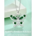 thumbnail image 5 of VESITIM 925 Sterling Silver Butterfly Pendant Necklace for Women Created Emerald Birthstone Jewelry for Mother's Day/Birthday Gifts, 5 of 7
