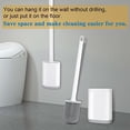 thumbnail image 3 of Silicone Toilet Brush and Holder Bendable Efficient Cleaning Wall Mounted Toilet Bowl Brush with Long Handle Brush Head and Silicone Bristles No Rusty Handles Problem (White), 3 of 6