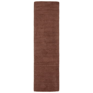 SAFAVIEH Himalaya Rachelle Solid Wool Runner Rug, Brown, 2'3" x 6'