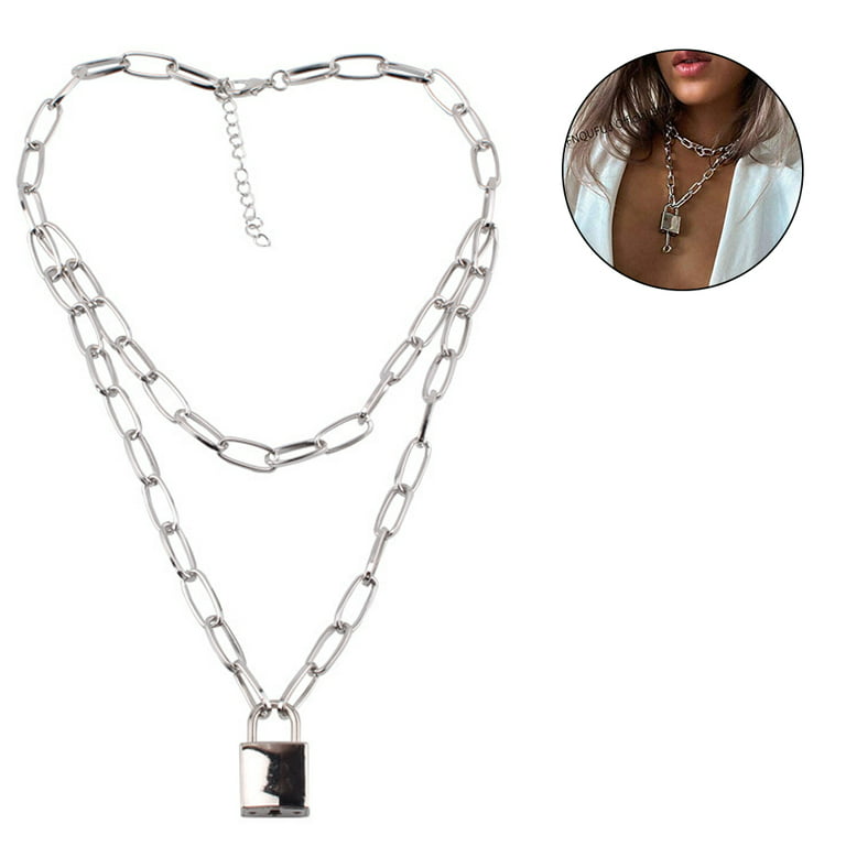 Heldig Padlock Necklace Lock Chain for Men Women Personality punk