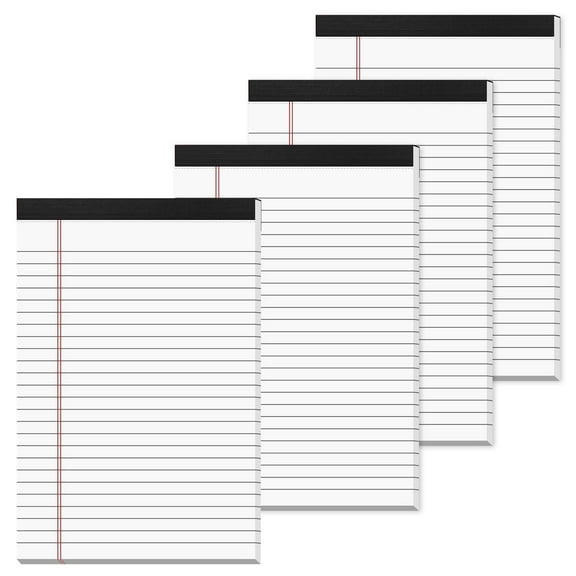 Aixiny College Ruled Note Pads, 5" x 8", 50 Sheets, 4 Count, 4 Pack
