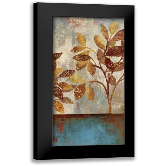 Jensen, Asia 9x14 Black Modern Framed Museum Art Print Titled - Bronze Leaves I