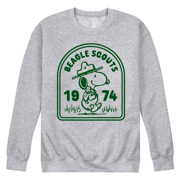 Peanuts - Beagle Scouts One Color Badge - Men's Crew Neck Fleece Pullover