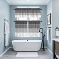 thumbnail image 3 of Black Grey Striped Kitchen Curtains Sets for Windows 36 Inch Length, Farmhouse Modern Rod Pocket Window Treatments Tier Curtains and Valances Set for Bedroom/Bathroom, 3 of 8