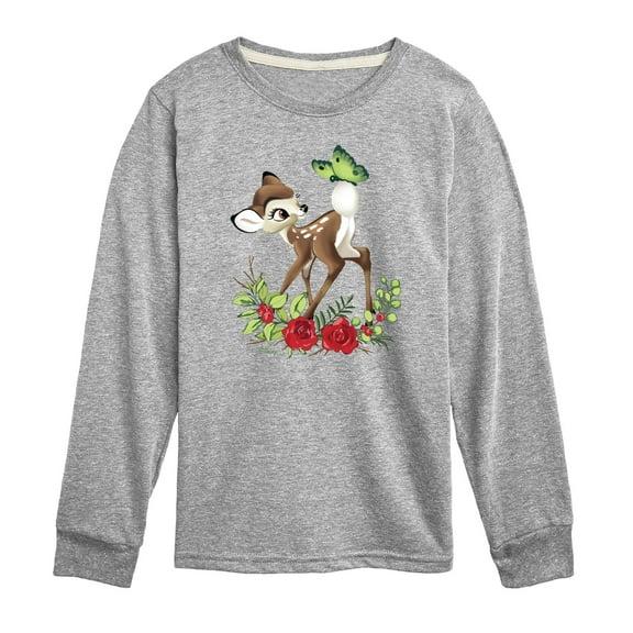 Disney Bambi - Christmas - Botanical Butterfly - Toddler & Youth Long Sleeve Graphic T-Shirt