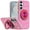 1, variant on For Samsung s25 FE Metal Diamond CD Pattern Design Matte Finished Hybrid with Rotational Ring [Car Mount Friendly] Case - Floral D