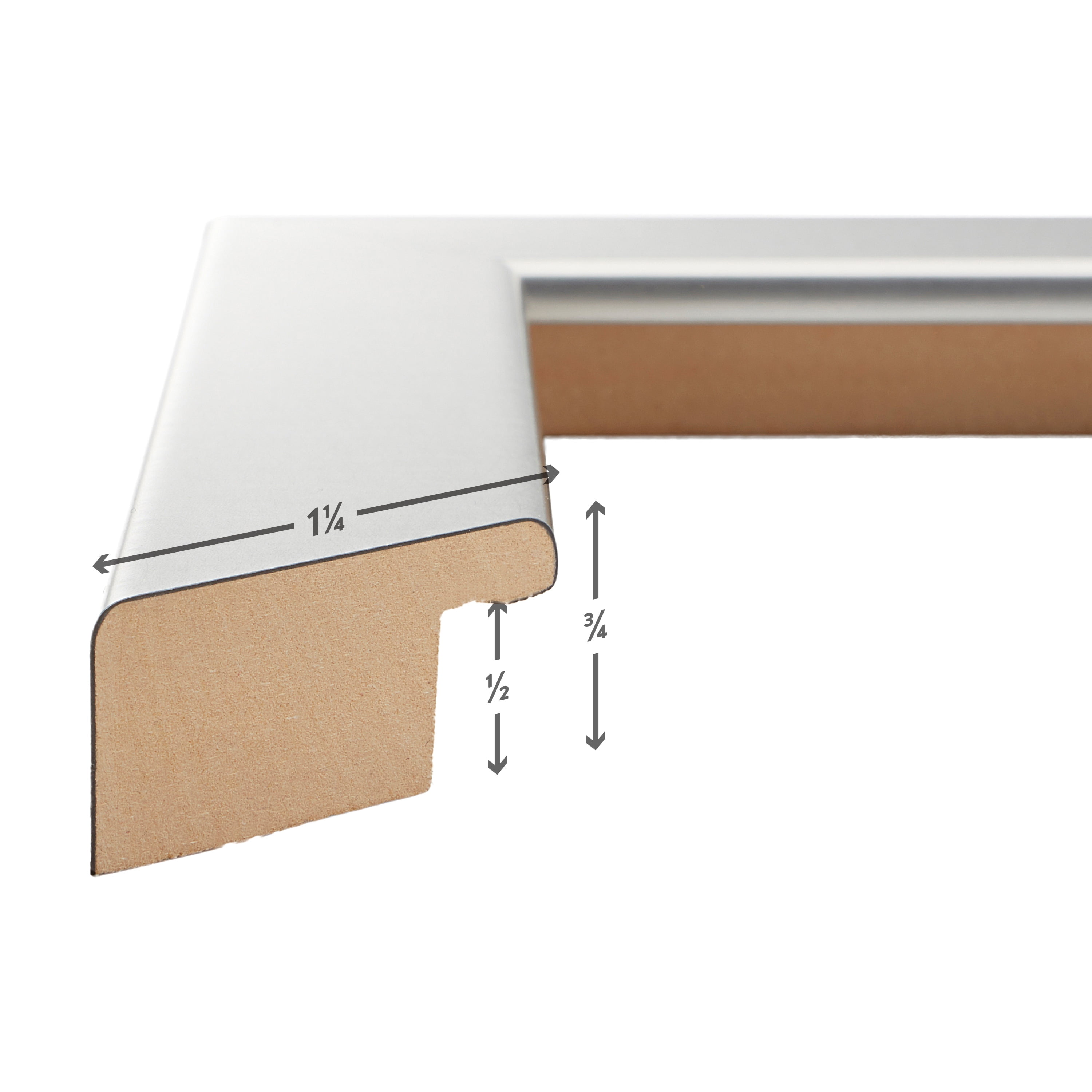 Craig Frames Bauhaus 125, 18x24 inch Brushed Silver Picture Frame Matted for a 12x18 Photo