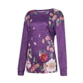 thumbnail image 4 of Qiopertar Chemise Imprimée Mode pour Femmes Col Rond Manches Longues Hauts Assortis Offres de la Semaine Liquidation à Moins de 5$ jusqu'à 90 % de Réduction, 4 of 5