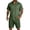 ACD31-Army Green, variant on Men'S 2 Piece Outfit Casual Short Sleeve Button Down Shirt And Beach Shorts Set Resort Loung Summer Vacation Outfits For Men Black S