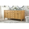 thumbnail image 5 of Elegant Decor Park Avenue 72" Aluminum MDF Double Bathroom Vanity - Natural Wood, 5 of 6