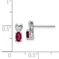 thumbnail image 2 of Boucles d'Oreilles Pendantes en Argent Sterling 925 en Rubis Créé Pierre de Naissance Juillet, 2 of 6