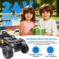 thumbnail image 2 of 24V 6 Wheel Kids Ride On Cars with Bluetooth Music, Remote Control, Rear Cargo Bed, LED Lights, Dual Motors – Outdoor Electric Ride On Vehicle for Kids Ages 3-8, Black, 2 of 8