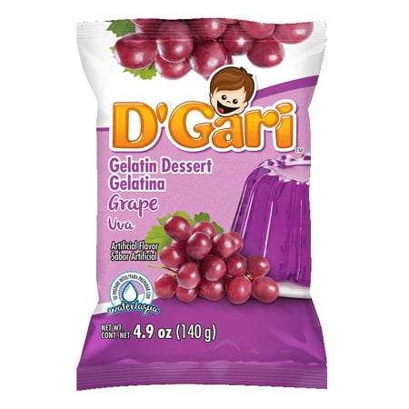 D'gari Gelatin Dessert, Grape, 5 Fl Oz