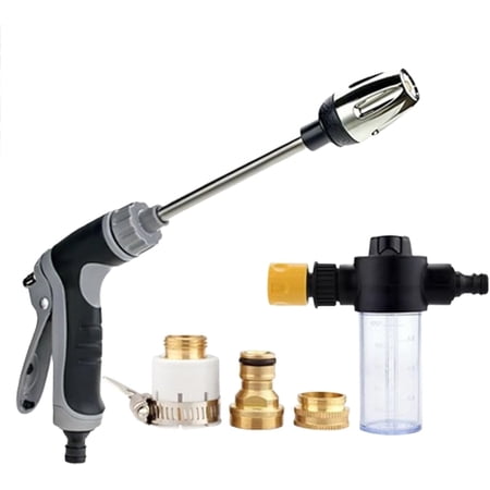 Pressure Washer Cordless, High-Pressure Water Jet, with 360° Rotating Spray Nozzle, Three Spray Modes, Foam Pot, Attaches to Any Hose(Q)