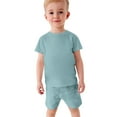 thumbnail image 5 of Ahuyic Kids' Summer Ice-Feel Short Sleeve Set,Kids Breathable And Skin-Friendly Outfit,Toddler Baby Boys Girl Comfortable Color Short Sleeve Cotton T-shirt Shorts Set, 5 of 5
