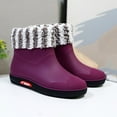 thumbnail image 5 of IUJSOY Garden Shoes Women Slip on Warm Rain Boots Waterproof Lightweight Deck Short Booties, 5 of 5