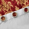 thumbnail image 4 of Feelyou Damask Black Out Curtains, Red Gold Mandala Flower Curtains Pack of 2 (42x63 Each), 4 of 6