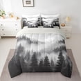 thumbnail image 2 of Homewish Natural Botanical 7-Piece Twin Bedding Sets,Pine Tree Bedding Comforter Set,Gray White Sheet Sets For Adults,Luxury Bedroom Decor Reversible, 2 of 8