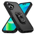 thumbnail image 2 of Designed for iPhone 16 Plus Case, Military-Grade Drop Protection, Shockproof Phone Case Cover, Magnetic Car Mount Ring Kickstand Bumper Hard Case for iPhone 16 Plus, Black, 2 of 10